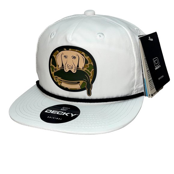 Duck Hunter Hat 3D Classic Rope Hat- White/ Black - Picture 1 of 4